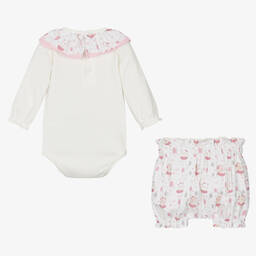 FS Baby-Girls Ivory Cotton Bodysuit Set | Childrensalon Outlet