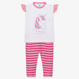 FS Baby-Girls Pink Cotton Unicorn Leggings Set | Childrensalon Outlet