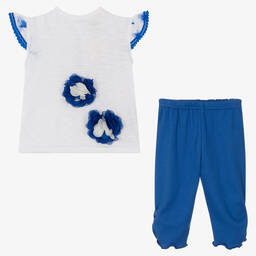 FS Baby-Girls White & Blue Leggings Set | Childrensalon Outlet