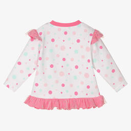 FS Baby-Girls White & Pink Zip-Up Top | Childrensalon Outlet