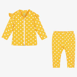 إف إس بيبي-Girls Yellow Polka Dot Leggings Set | Childrensalon Outlet