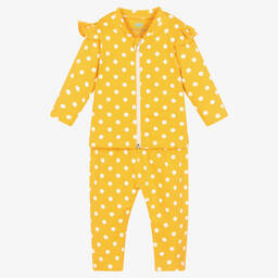 إف إس بيبي-Girls Yellow Polka Dot Leggings Set | Childrensalon Outlet
