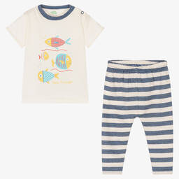 FS Baby-Ivory & Blue Leggings Set | Childrensalon Outlet