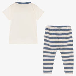 FS Baby-Ivory & Blue Leggings Set | Childrensalon Outlet