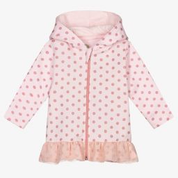 FS Baby-Pink Cotton Zip-Up Hooded Top | Childrensalon Outlet
