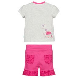 FS Baby-Pink & Grey Cotton Shorts Set | Childrensalon Outlet