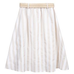 Fun & Fun-Бежево-белая льняная юбка | Childrensalon Outlet
