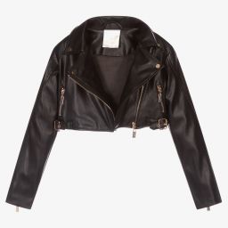 Fun & Fun-Black Faux Leather Jacket | Childrensalon Outlet
