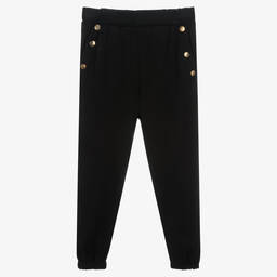 Fun & Fun-Black Knitted Jogger Trousers | Childrensalon Outlet