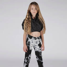 Fun & Fun-Black & White Tie-Dye Jeans | Childrensalon Outlet