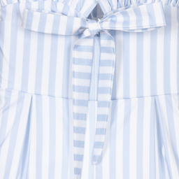 Fun & Fun-جمبسوت قطن بوبلين مقلم لون أزرق وأبيض للبنات | Childrensalon Outlet