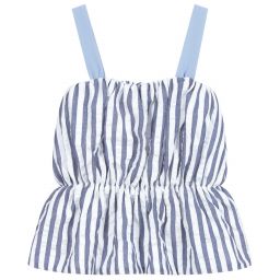 Fun & Fun-Белый топ в синюю полоску | Childrensalon Outlet