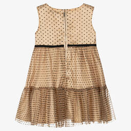 Fun & Fun-Girls Beige & Black Tulle Dress | Childrensalon Outlet