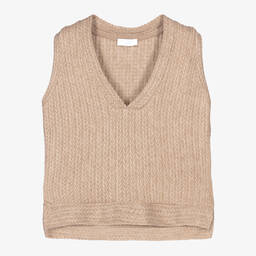 فن آند فن-بلوفر فيسكوز محبوك لون بيج للبنات | Childrensalon Outlet