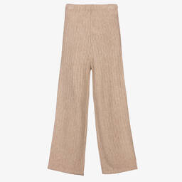 Fun & Fun-Girls Beige Knitted Trousers | Childrensalon Outlet