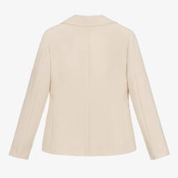 Fun & Fun-Girls Beige Twill Blazer | Childrensalon Outlet