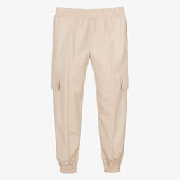 Fun & Fun Chic-Girls Beige Twill Cargo Trousers | Childrensalon Outlet