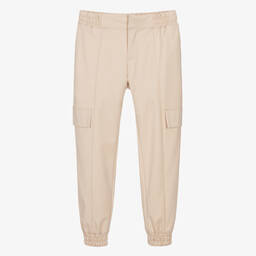 Fun & Fun Chic-Girls Beige Twill Cargo Trousers | Childrensalon Outlet