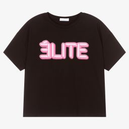 Fun & Fun-Girls Black Boxy T-Shirt | Childrensalon Outlet