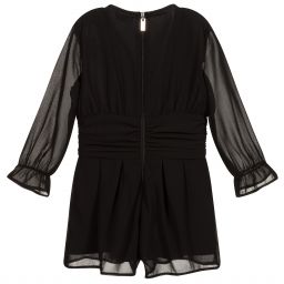 Fun & Fun Couture-Girls Black Chiffon Playsuit | Childrensalon Outlet