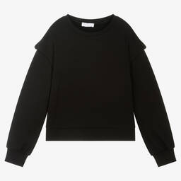 Fun & Fun-Girls Black Cotton Sweatshirt | Childrensalon Outlet