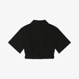 Fun & Fun-Girls Black Elastic Hem Top | Childrensalon Outlet