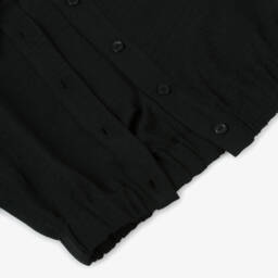 Fun & Fun-Girls Black Elastic Hem Top | Childrensalon Outlet