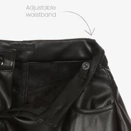 Fun & Fun-Girls Black Faux Leather Flared Shorts | Childrensalon Outlet