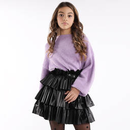 Fun & Fun-Черная юбка из искусственной кожи для девочек | Childrensalon Outlet