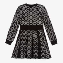 Fun & Fun-Girls Black Heart Knit Dress | Childrensalon Outlet