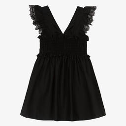 Fun & Fun-Черное платье с кружевными рюшами | Childrensalon Outlet
