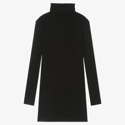 Fun & Fun Chic-فستان مزيج فيسكوز محبوك مضلع لون أسود | Childrensalon Outlet