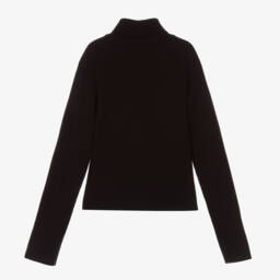 Fun & Fun-Girls Black Ribbed Roll Neck Sweater | Childrensalon Outlet