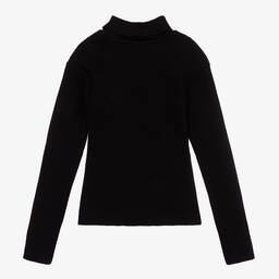 Fun & Fun-Girls Black Roll Neck Sweater | Childrensalon Outlet