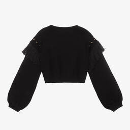 Fun & Fun-Girls Black Studded Sweater | Childrensalon Outlet