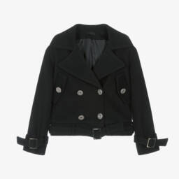 Fun & Fun-Girls Black Viscose Blend Blazer | Childrensalon Outlet