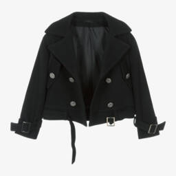 Fun & Fun-Girls Black Viscose Blend Blazer | Childrensalon Outlet