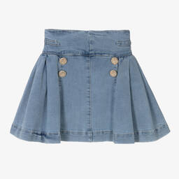 Fun & Fun-Girls Blue Denim Buttons Skirt | Childrensalon Outlet
