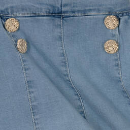 Fun & Fun-Girls Blue Denim Buttons Skirt | Childrensalon Outlet