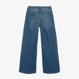Fun & Fun-Girls Blue Denim Wide-Leg Jeans | Childrensalon Outlet