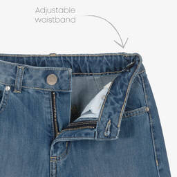 Fun & Fun-Girls Blue Denim Wide-Leg Jeans | Childrensalon Outlet