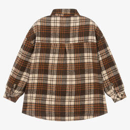 Fun & Fun-Girls Brown Check Shacket | Childrensalon Outlet