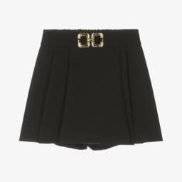 Fun & Fun-تنورة شورت مطوية للبنات بلون أسود أنيق | Childrensalon Outlet