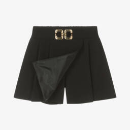 Fun & Fun-تنورة شورت مطوية للبنات بلون أسود أنيق | Childrensalon Outlet