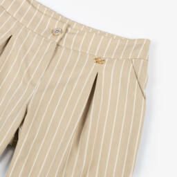 Fun & Fun-Элегантные бежевые брюки в полоску для девочек | Childrensalon Outlet