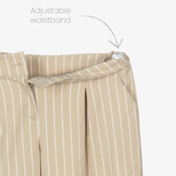 Fun & Fun-Элегантные бежевые брюки в полоску для девочек | Childrensalon Outlet