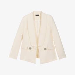 Fun & Fun-Girls Elegant Ivory Buttoned Jacket | Childrensalon Outlet