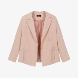 Fun & Fun Couture-Girls Elegant Pink Crêpe Blazer | Childrensalon Outlet