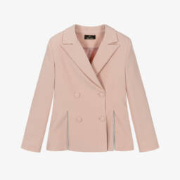 Fun & Fun Couture-Girls Elegant Pink Crêpe Blazer | Childrensalon Outlet