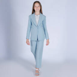 Fun & Fun-Girls Elegant Powder Blue Blazer | Childrensalon Outlet
